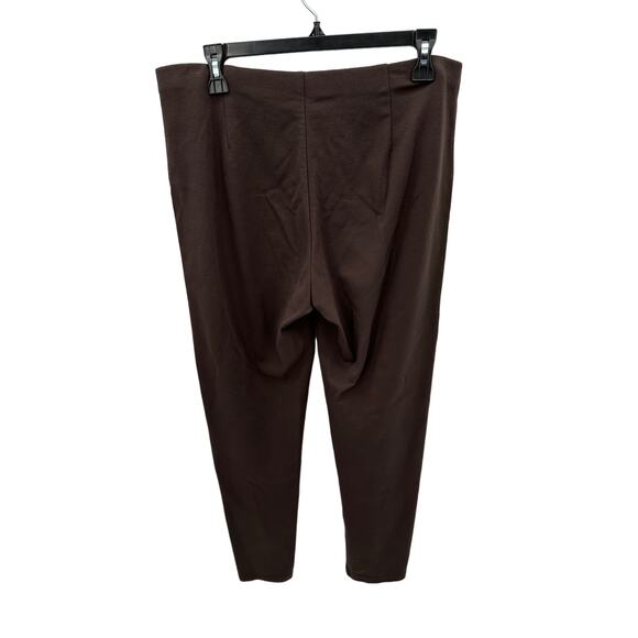 EILEEN FISHER Brown Pull On Elastic Waist Straight Leg Pants // M - Picture 6 of 8